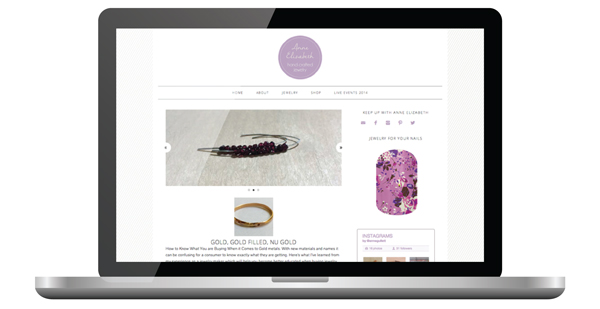 Anne Elizabeth Jewelry Website Design
