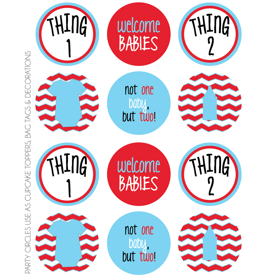 Cupcake Toppers_Thing One Thing Two