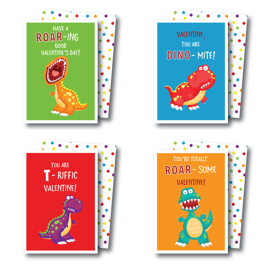 Printable Dinosaur Valentines Cards KateOGroup