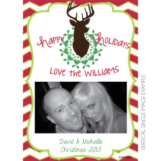 Deer Head Happy Holidays Photo Card