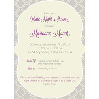 Date Night Wedding Shower Invitation