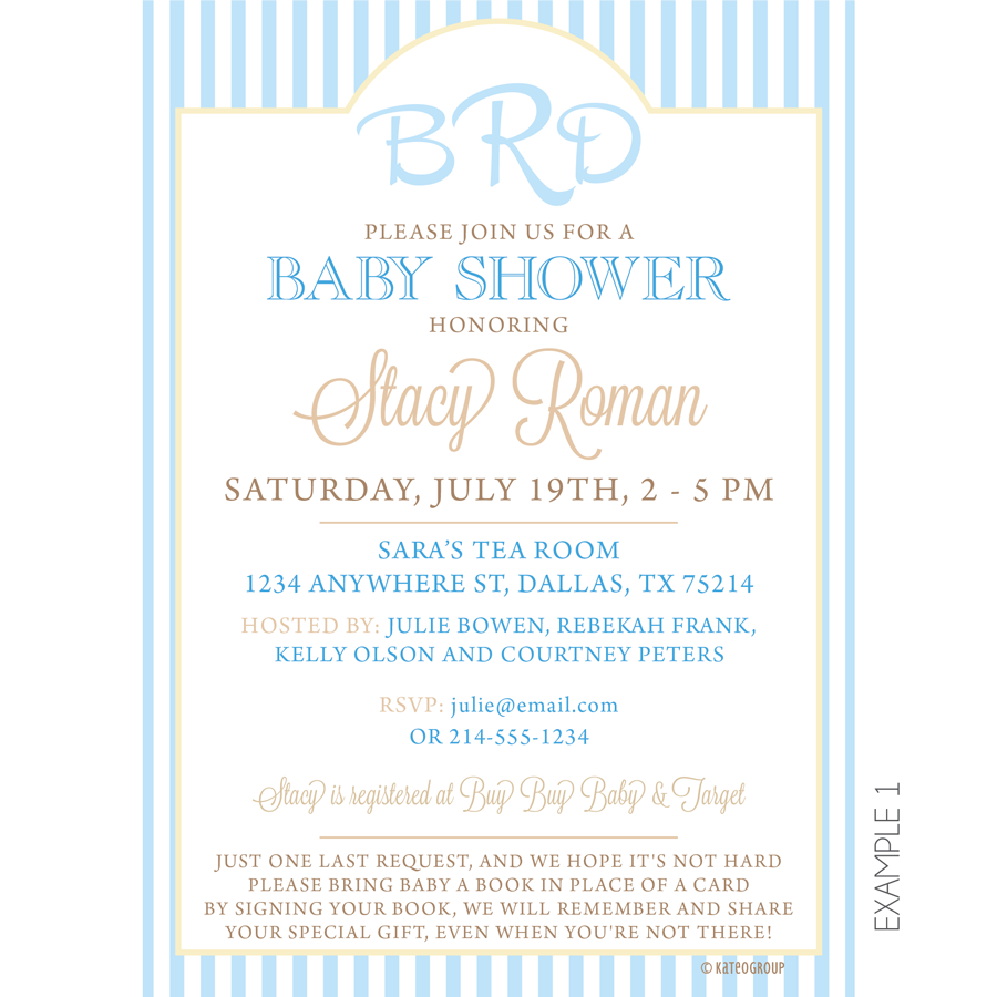 filling out baby shower invitations