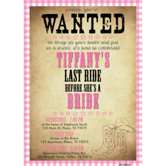 Wanted Bachelorette Party Invitation