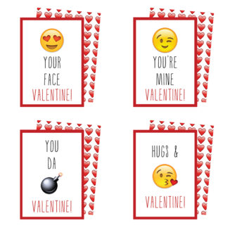 Emoji Valentines Cards Collection