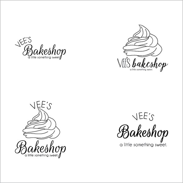 Vee's Bakeshop Logo Design Options