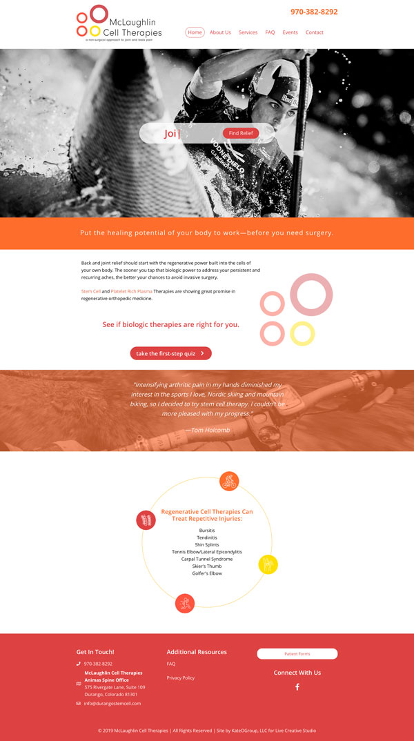 Medical Services Web Design Home PAge