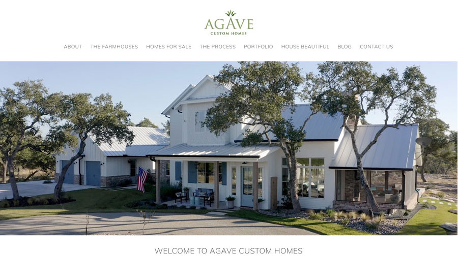 Agave Custom Homes Website Homepage Design by KateOGroup.