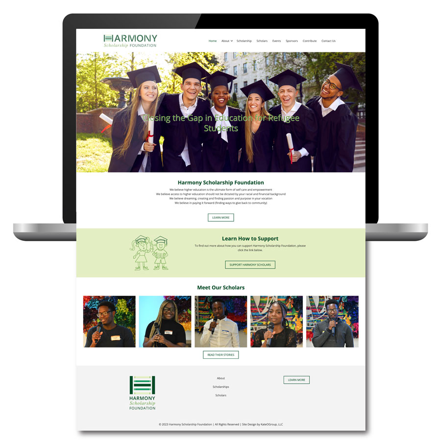 Harmony-Scholarship-Website-Design-by-KateOGroup-Home-Page
