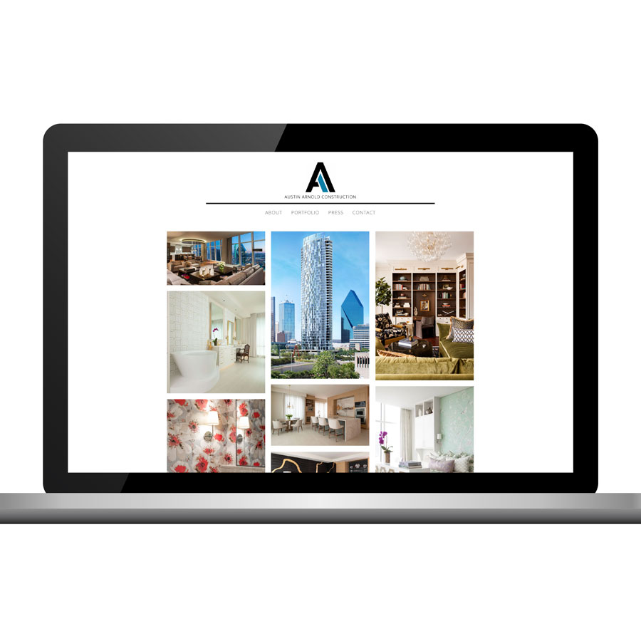 Homepage of the Austin Arnold Construction Website Design by KateOGroup